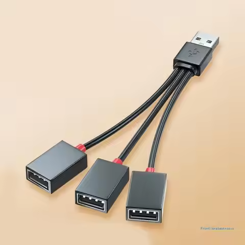 3 in 1 USB Splitter Cable, USB Power Splitter 1 Male to 3 Female USB 2.0 Adapter 1 to 3 USB Splitter