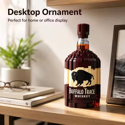 Buffalo Trace Building Block Bottle Decoration Creative Brick Ornament for Home Bar Man Cave and Des