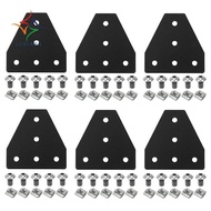 6Pcs 4040 Corner Bracket Joint Plate T Shape 5 Hole Aluminum Extrusion Connector 4040 Series Aluminu