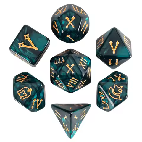 New Roman Font D&D Dices 16mm Pearl Texture D4 D6 D8 D10 D% D12 D20 Polyhedral Dice Set for Tabletop