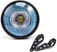 Round Motorcycle Headlight 7.64 inch with Mounting Brackets Assembly, LED Front Headlamp For Cafe Ra