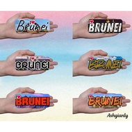 Ashgianly I LOVE BRUNEI RECTANGLE RUBBER REF MAGNET SOUVENIR