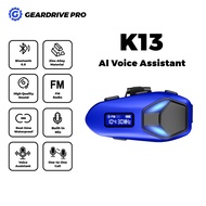 【K13 NEW】Motorcycle Helmet Headset Bluetooth 6.0 Music Sharing 500M 2 Riders Intercom/IP65/FM/40H Ba