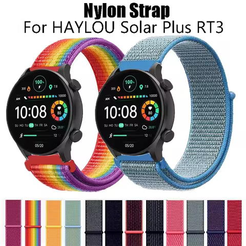 20MM 22MM Sport Nylon Strap Wristband For HAYLOU Solar Plus RT3 Correa Bracelet Sport Loop For Haylo