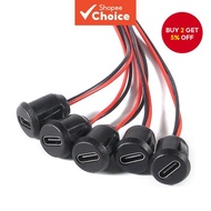 5pcs Type-C Female Socket Connector 2-Pin Universal Fast Charging Port Car Charging Accessories With
