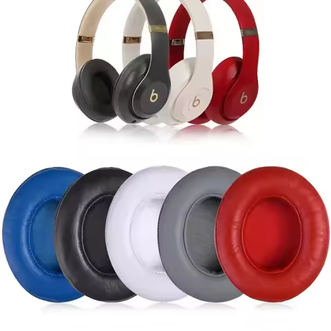 Genuine Sheepskin Leather Ear Pads For Beats Studio 2 Studio 3 Studio2 Studio3 Headphones Replacemen