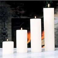 Global Views Pillar Unscented-3"x6" Candles/Snuffers, White