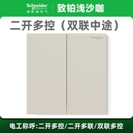 Schneider Electric ปลั๊กและสวิตช์ไฟฟ้าแบบหนา 5 ช่องพร้อม USB สำหรับใช้ในบ้าน ปลั๊กไฟแบบยูเอสบี สวิตช