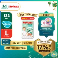 HUGGIES AirSoft Tape Diapers L44 (3 packs) Breathable and soft diapers for baby