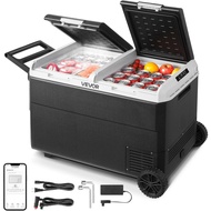 VEVOR 12 Volt Car Refrigerator 100.4QT95L Car Fridge Dual Zone Portable Electric Cooler with Wheels 