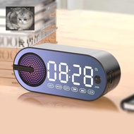 manysincerity Digital Alarm Clock  5.0 Speaker LED Display Mirror Desk Alarm Clock With FM Radio Sup