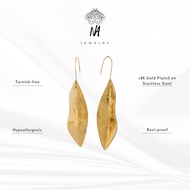 najewelry CREASED LEAF DROP EARRINGS