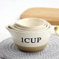 Ceramic Milk Measuring Cup Egg Measuring Bowl Baking DIY Utensils Scale Cup Creative Underglaze Colo