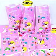 wholesale 50pcs Pink Baby Shark Gift Bags Party Favors  Under The Sea Baby Shower Baby Shak Birthday