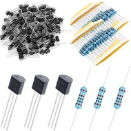 100 pcs Transistor BC547 BC547B TO-92 NPN Transistor 50V 0.1A 100mA 625mW dengan 100 pcs 1K 1/2w ohm