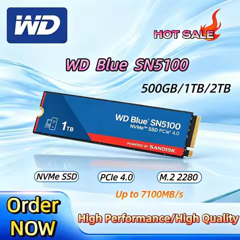 WD Blue SN5100 1TB NVMe SSD, PCIe Gen 4.0, up to 7,100 MB/s read, M.2 2280, internal drive for lapto