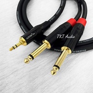3mm (3.5mm) wire to 2 6mm (6.5mm) mono ends - Sound accessories to get music for mixers, live boxes,