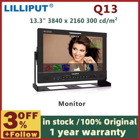 LILLIPUT Q13 13.3 inch 12G-SDI broadcast studio monitor 3840 X 2160, 300nits with V-Lock Mount