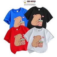 Áo Thun Cotton Trẻ Em CAPYBARA ART 2 Áo Thun Big Size từ 7-60kg 4 Màu áo Cotton 4 Chiều Chính Phẩm