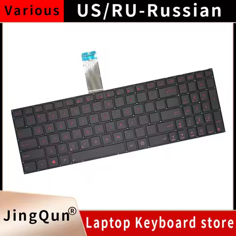 US Russian Keyboard For ASUS FX50 FX550 ZX50 GX50JX VX50 FX50JK FH5900V Red Keys MP-13K96GB 0KNB0 61