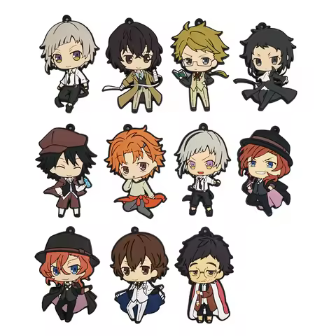 Bungo Stray Dogs Anime Dazai Osamu Nakahara Chuuya Chuya Ranpo rubber Keychain