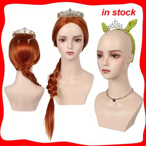Fiona Cosplay Crown Wig Necklace Headband Cartoon Monster Roleplay Disguise Costume Accessories Wome