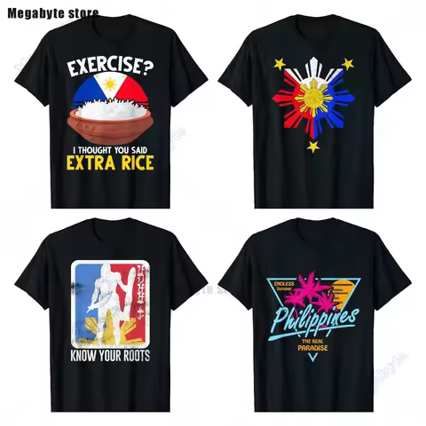 Filipino Pride Extra Rice Filipina Proud Philippines Tee Tops Round Neck Short-Sleeve Fashion Tshirt