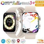 2024 New Original Hello 3 Plus Smart Watch Men AMOLED NFC Compass Smartwatch Always on Display 4GB ROM Local Music for Android IOS