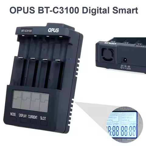 OPUS BT-C3100 V2.2 Universal Four Slots Charger Replenisher Smart Rechargeable Smart Battery Charger
