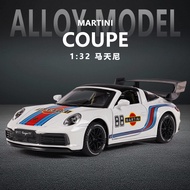 1: 32 BMW 911 Martini Alloy Car Model Simulation Sports Car Decoration Children's Toy Gift BF61