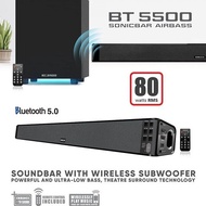 SonicGear BT5500 Bluetooth 5.0 SoundBar With Wireless Subwoofer (TV Sound Bar)