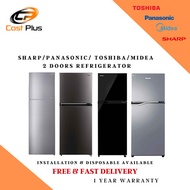 *SALES* 2 DOORS REFRIGERATOR MIDEA / SHARP /  PANASONIC / TOSHIBA [183L-315L] - FREE DEL