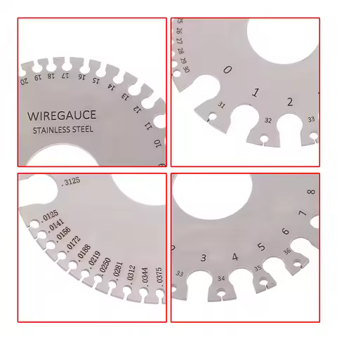 Welding Inspection Wire Gauge 0-36 Round AWG SWG Wire Gauge Thickness Ruler Gauge Diameter Stainless