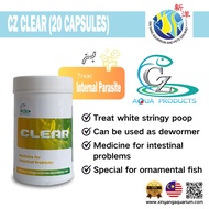 CZ AQUA CLEAR (20 CAPSULES) - MEDICATION FOR CURE WHITE FECES (INTERNAL BACTERIAL INFECTION)