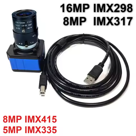 16MP 8MP 4K USB Webcam IMX415 with 2.8-12mm Varifocal CS Lens Box Industrial Mini Usb Camera OTG UVC