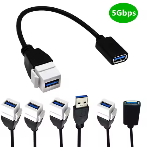 USB 3.0 Keystone Panel Mount Insert Adapter Cable for Wall Socket Face Plate Insert Wall Plate Outle
