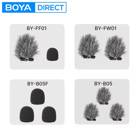 BOYA Foam Windscreen Furry Windshield for BY-M1 BY-M1 PRO BY-M1DM Universal Lavalier Microphone Acce