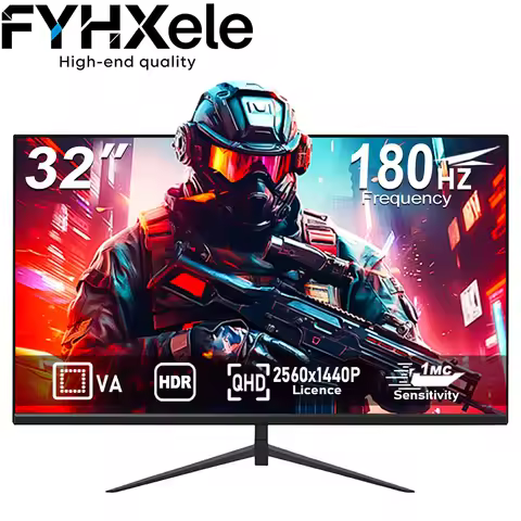 FYHXele 32" 2K Flat Monitor Borderless Gaming office Displays 2560x1440P 180hz VA With speaker VESA 