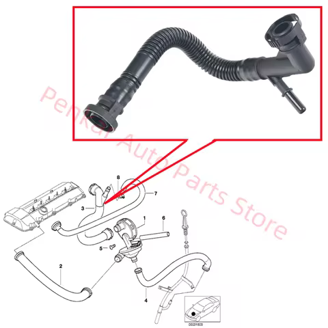11617504535 Crankcase Ventilation Hose For BMW E46 E39 E60 E61 E38 E65 E66 E83 X5 E53 Z4 E85 Z3 E36 