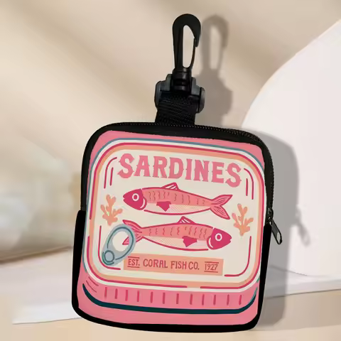 Vintage Sardines Wallet Mini Pouch Women's Wallet Portable Minimalist Fashion Sardine Large Capacity