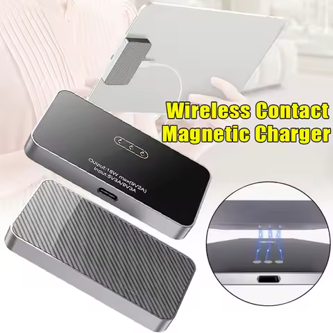 Aluminum Alloy Wireless Contact Magnetic Charger 18W Fast Charging Smart Connector Charger for iPad 