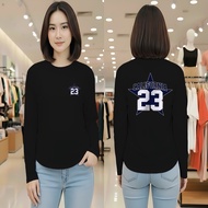 Long Sleeve Oval T-Shirt Women's Top / Trend Long Sleeve T-Shirt Latest Trend Number Motif T-Shirt