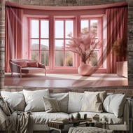 Pink Warm Healing Tapestry  Style Girly Heart Living Room Bedroom Decoration Cloth Background Cloth 