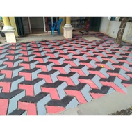 TT13 cetakan paving blok 3d motif 3 dimensi ukuran 55 cm diy paving 3d