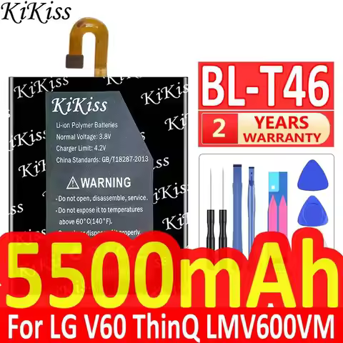 KiKiss Battery BL-T46 BLT46 5500mAh for LG V60 ThinQ V60ThinQ LMV600VM Bateria