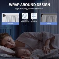 Black Curtain Rod, Room Darkening Rods for Windows 28 to 48 Inches(2.3-4Ft), Wrap Around Curtain Rod