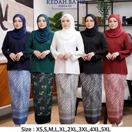 (SIZE XS-5XL) KURUNG KEDAH BATIK AISYA RAYA 2025 VIRAL PLUS BRIDESMAID KENDURI SIZE BLACK HITAM NAVY