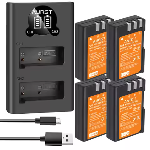 2400mAh EN-EL9 EN EL9 EN EL9a camera battery + USB charger for Nikon D40 D40X D60 D3000 D5000 batter
