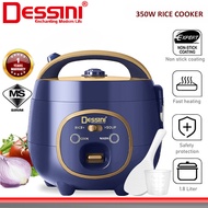 DESSINI ITALY 1.8L Electric Rice Cooker Non Stick Aluminium Inner Pot with Steamer Pengukus Periuk N