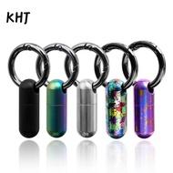 KHJ Titanium Alloy Keyring, Ultra-light Waterproof  Container,  Mini Portable Outdoor EDC Tool